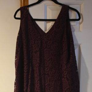 Ann Taylor Deep Burgundy Lace Dress